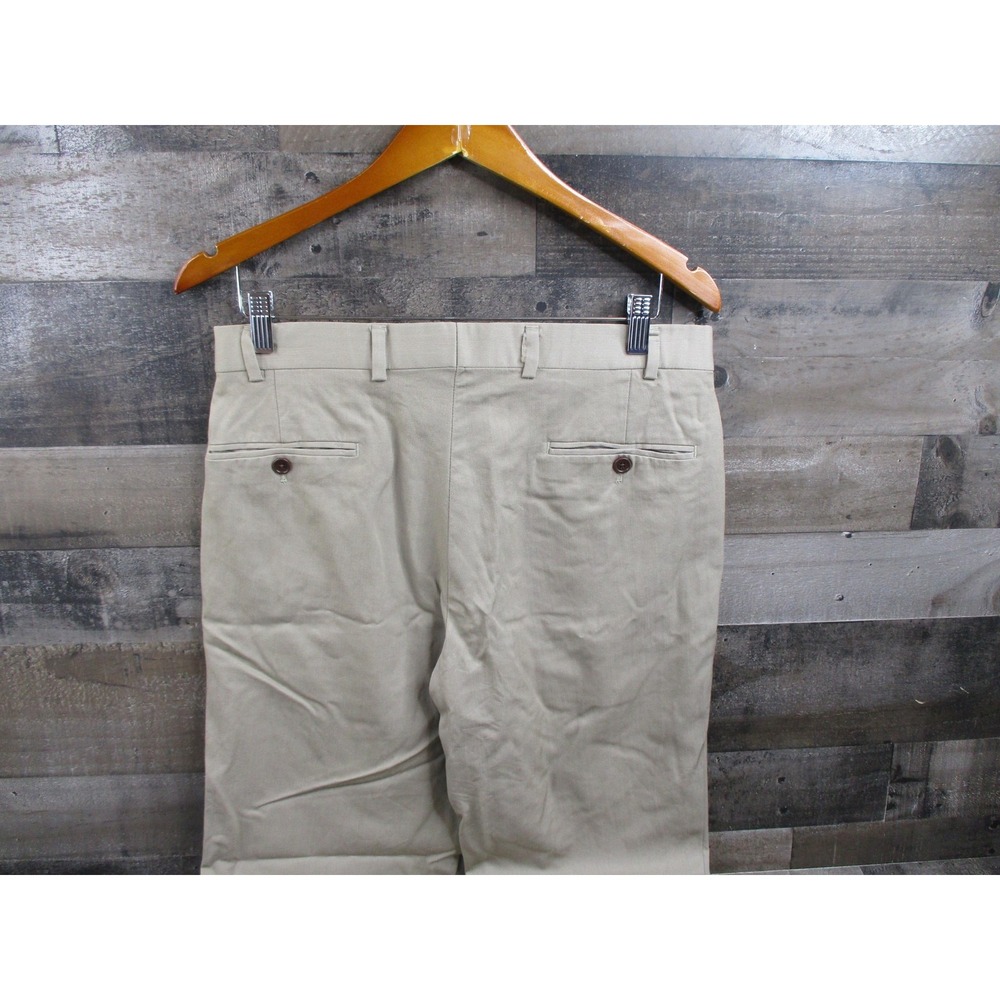 Brooks Brothers Pants 32x32 Beige Wool Viscose Acetate Flat Front Straight Leg - Picture 6 of 16